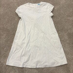 J. Mclaughlin Cap Sleeve Swing Catalina Cloth MIDI Dress White Geometric M